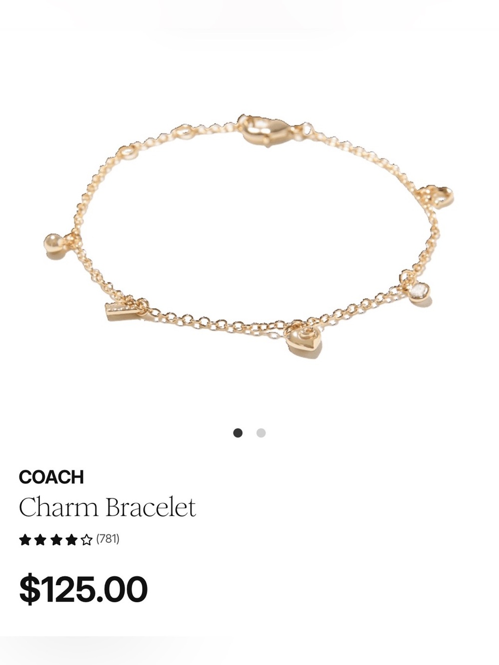 Coach Gold Tone Charm Bracelet NWT - Picture 3 of 6